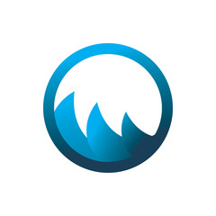 blue circle wave logo design