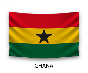 Hanging silk flag Ghana
