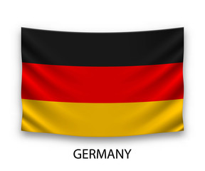 Obraz premium Hanging silk flag Germany