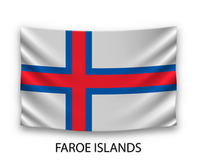 Hanging silk flag faroe islands