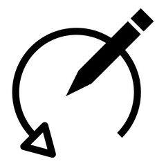 History sign symbol, pencil and arrow icon