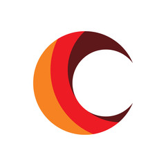 full color letter c logo design