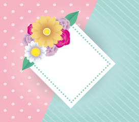 floral decorative card template with elegant frame