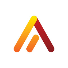 letter a full color logo design