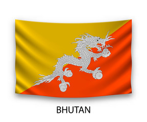 Hanging silk flag Bhutan