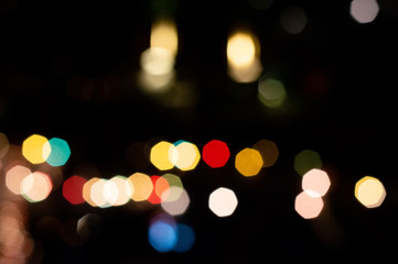 colorful bokeh on black background