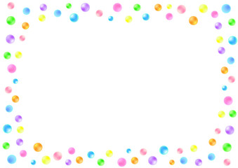 水彩　ドット　フレーム　water color circle frame