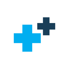 Fototapeta premium double blue plus logo design