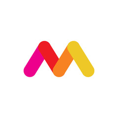 letter m creative color logo design