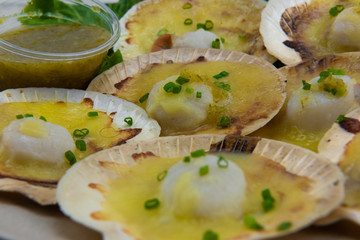 Delicious baked Scallops