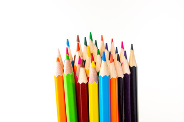 colorful color  pencil on white background