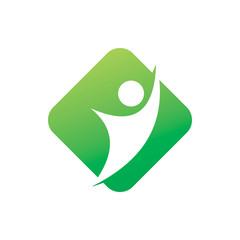 green diamond active people healthy logo design