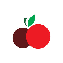 red cherry fruit logo design