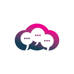 full color chat group logo design