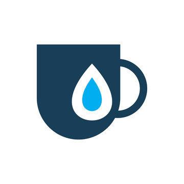 drick cup water drop logo design