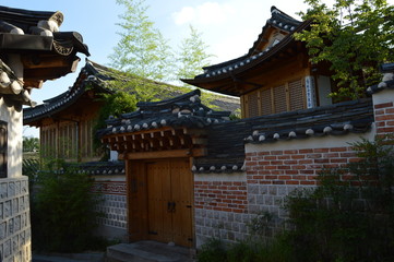 Traditional Korean House on top of Hill in Seoul, Korea