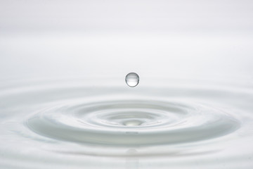 splash of water drop on a white background close-up