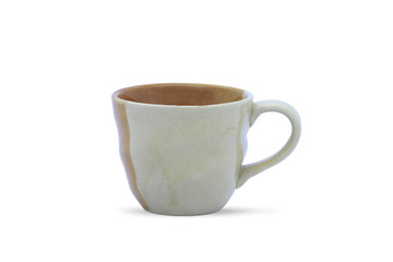 Vintage ceramic mug isolated on white