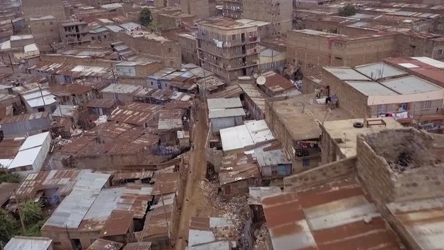 4k Drone Footage, Houses Dandora Slums Nairobi Kenya