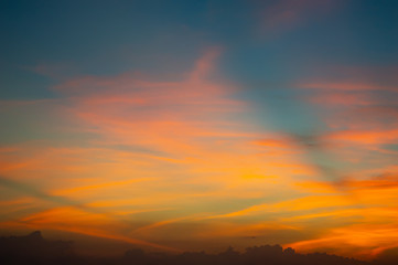 gold clund in sunlight effect with blue sky