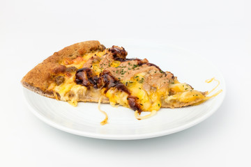 Bulgogi pizza on white background