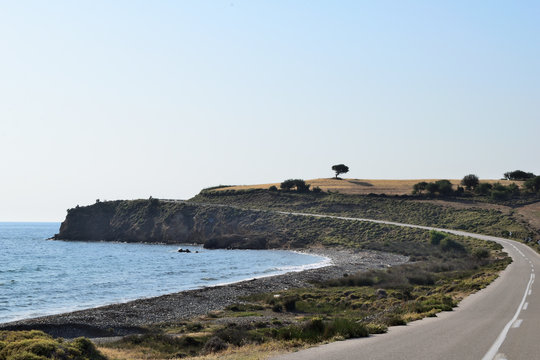 the road to the Kipos beach - Samothraki island, Greece, Aegean sea