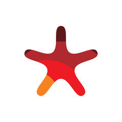 full color starfish logo design