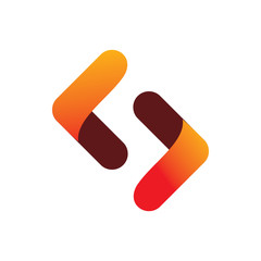 full color code arrow logo design