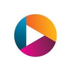 Fototapeta premium creative full color circle play media logo design