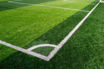 Fototapeta premium white angle the cornor of football filed