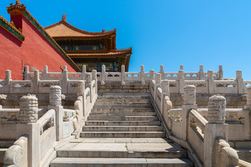 The forbidden city in Beijing China. Chinese cultural symbols.