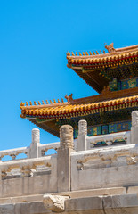 The forbidden city in Beijing China. Chinese cultural symbols.