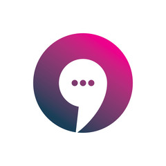 full color circle chat logo design