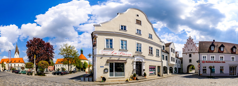 Vohburg, Germany - April 27: old town with historic buildings of Vohburg an der Donau on April 27, 2020