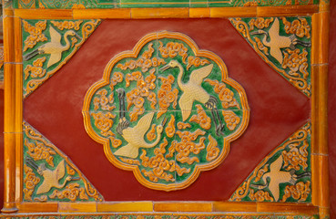 Chinese traditional sculpture pattern in the forbidden city.