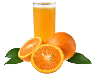 Fresh orange juice isolated