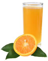 Fresh orange juice isolated