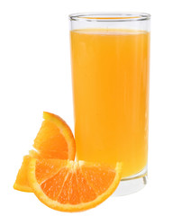 Fresh orange juice isolated
