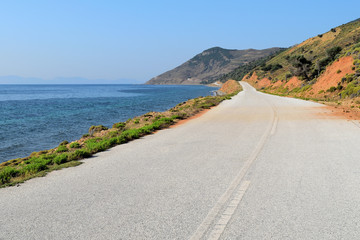 the road to the Kipos beach - Samothraki island, Greece, Aegean sea