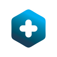 Obraz premium hexagon medical plus doctor healhty logo design