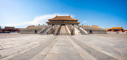 The forbidden city in Beijing China. Chinese cultural symbols.