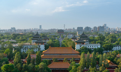 High angle view of beijing city.