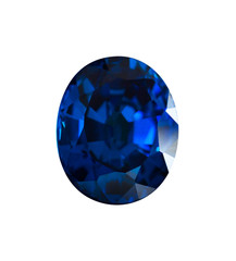 Blue sapphire isolated on black background