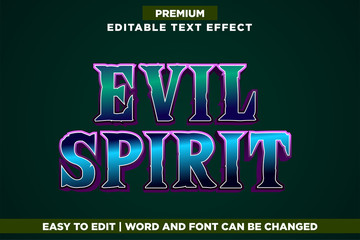 Evil Spirit, Editable Game Logo Style Text Effect