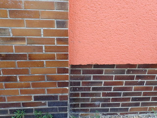 brown tile brick texture on a red wall