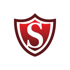 secure shield letter s logo design