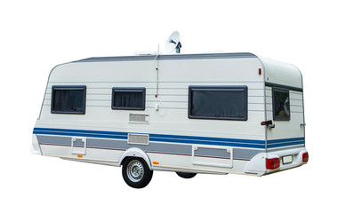Caravan isolated on white background with clipping path included
