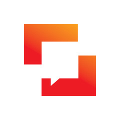 square color chat logo design