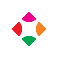 creative full color diamond circle logo design