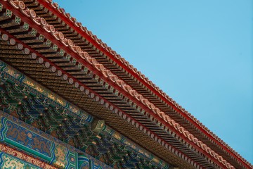 Fototapeta na wymiar Chinese traditional eaves and watts background.